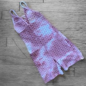 Pink Tie dye marble color romper
